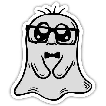 Little Nerd Ghost Comic - Sticker size S (10 x 10 cm) - white matte - Front