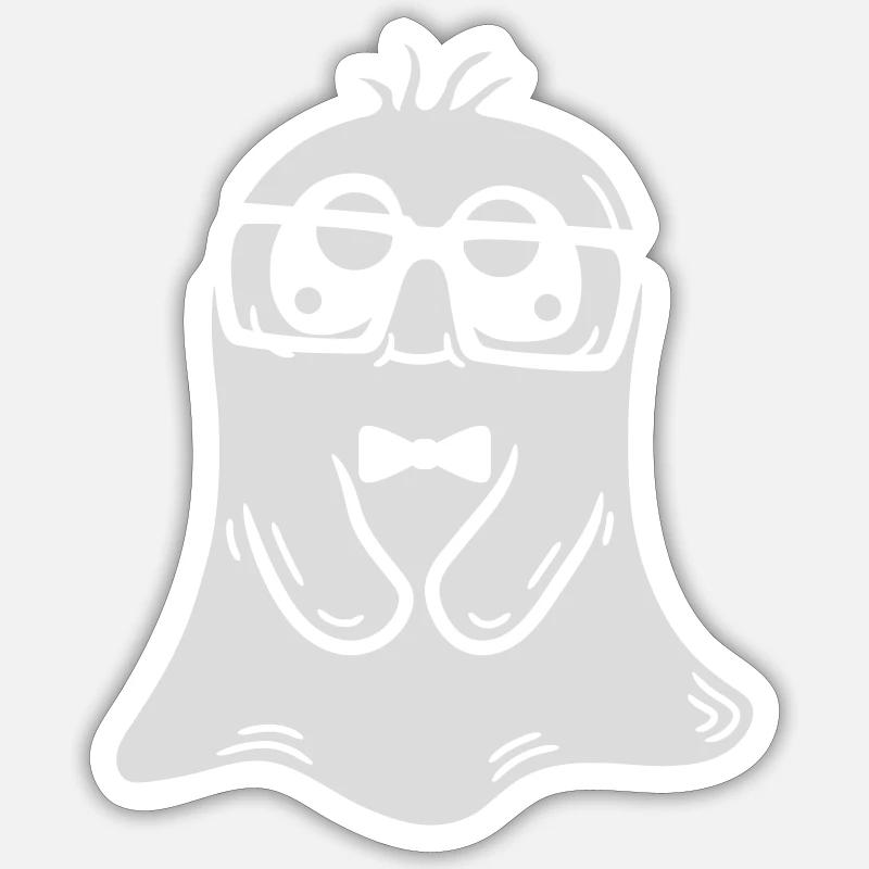 Hornbrille Nerd Geist Comic Sticker Größe S (10 x 10 cm)