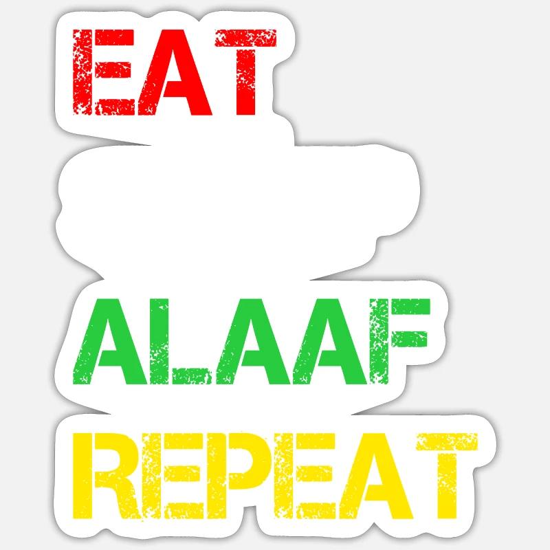 Eat Sleep Alaaf Repeat | Karneval Köln Feiern - Sticker Größe S (10 x 10 cm) - Mattweiß