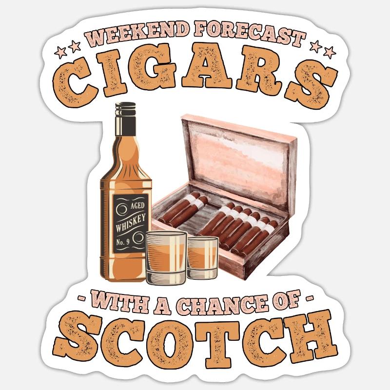 Wochenendprognose Zigarren mit einer Chance auf Scotch Sticker Größe S (10 x 10 cm)