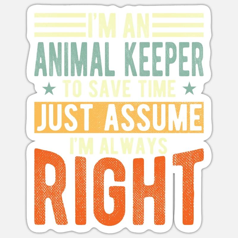 Tierpfleger - Sticker Größe S (10 x 10 cm) - Mattweiß