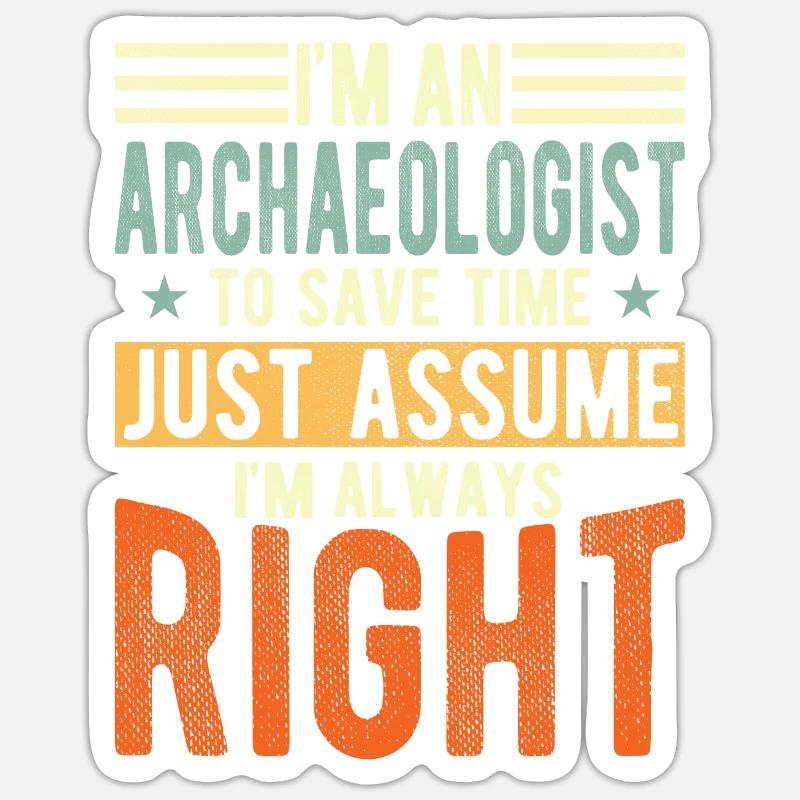 Archéologue - Sticker taille S (10 x 10 cm) - blanc mat