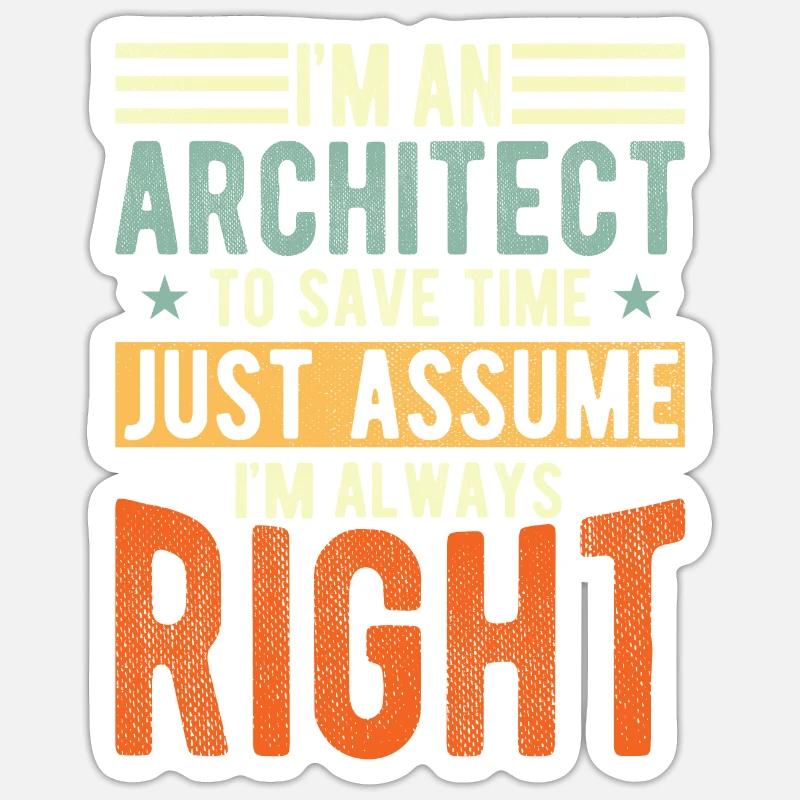 Architect - Sticker size S (10 x 10 cm) - white matte