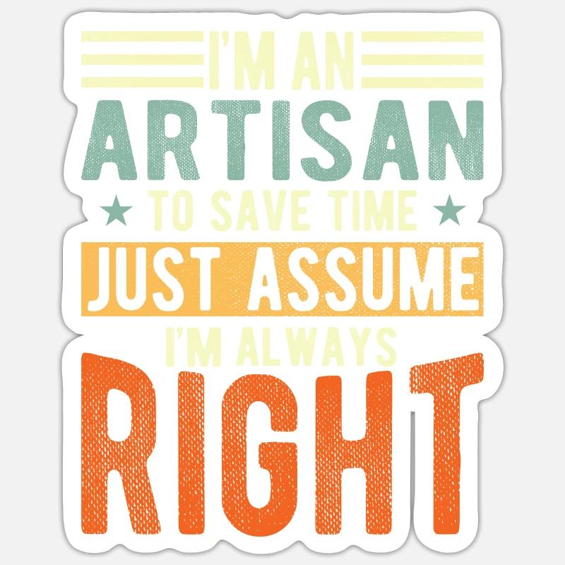 Handwerker - Sticker Größe S (10 x 10 cm) - Mattweiß