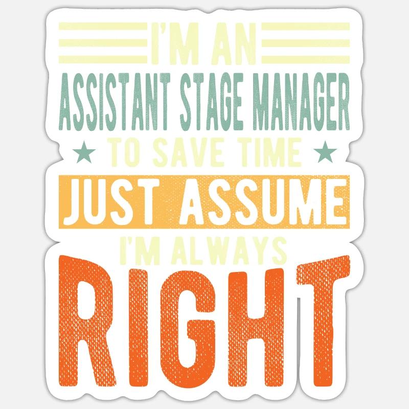 Assistant régisseur - Sticker taille S (10 x 10 cm) - blanc mat