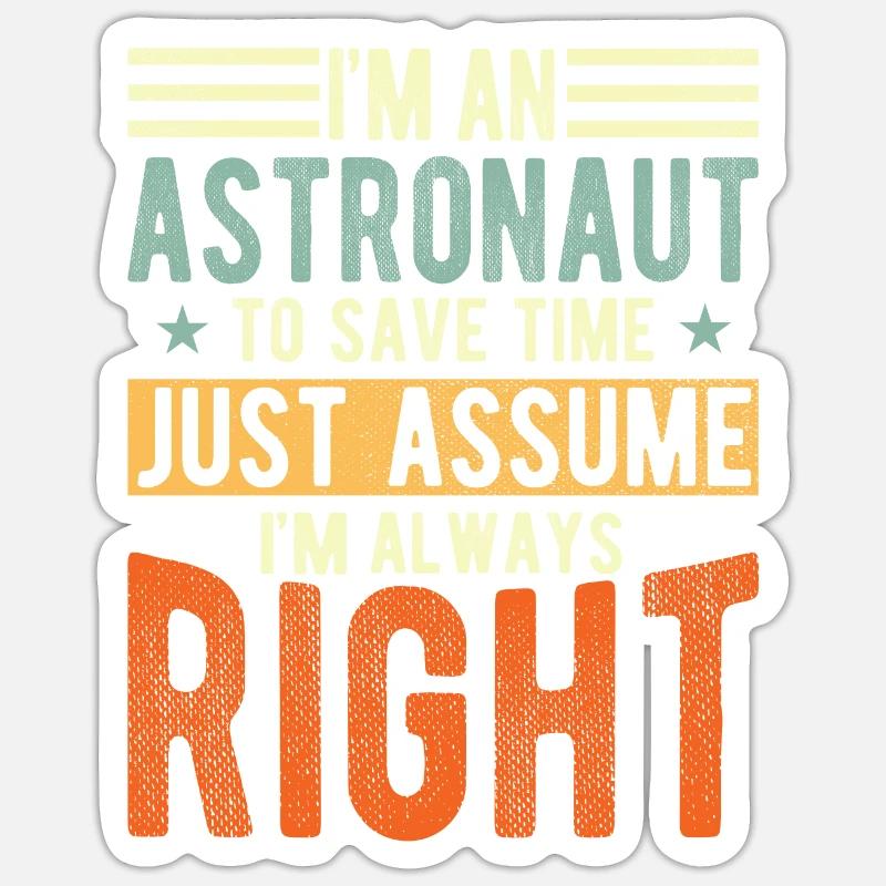 Astronaut - Sticker Größe S (10 x 10 cm) - Mattweiß