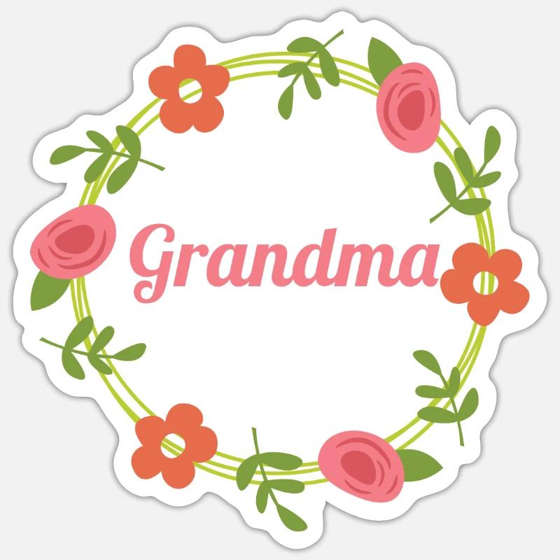 Blumen Oma Geschenk Großmutter Sticker Größe S (10 x 10 cm)
