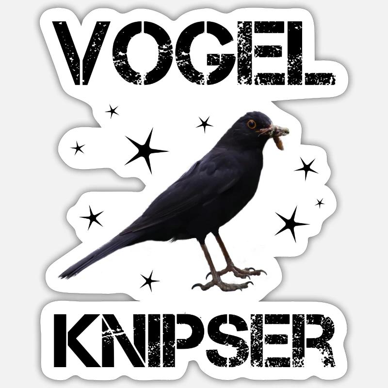 Vogelknipser Hobbyfotograf - Sticker Größe S (10 x 10 cm) - Mattweiß
