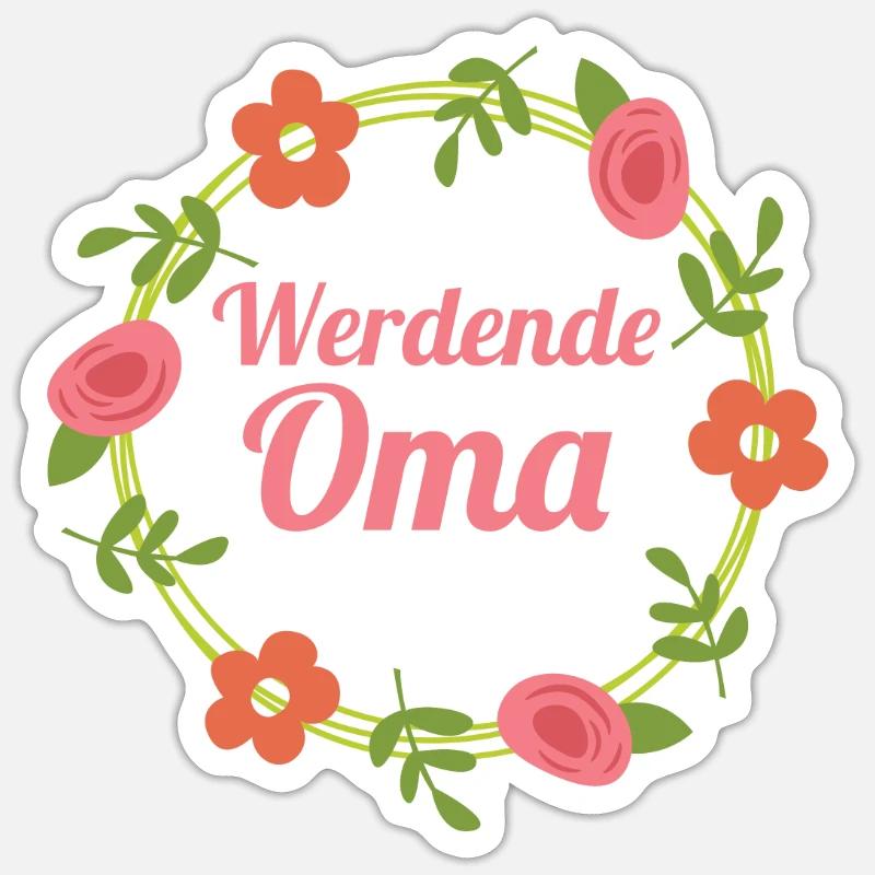 Werdende Oma Großmutter Geschenk - Sticker Größe S (10 x 10 cm) - Mattweiß