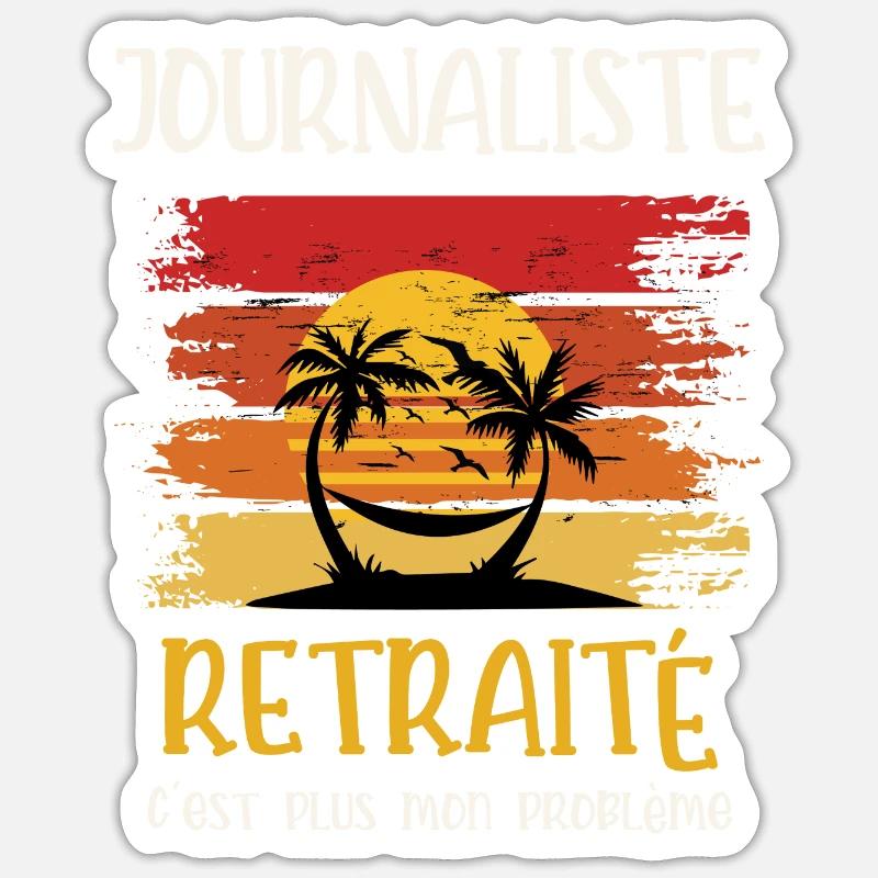 journaliste retraité - Sticker taille S (10 x 10 cm) - blanc mat
