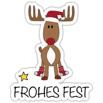 Frohes Fest - Sticker Größe S (10 x 10 cm) - Mattweiß - Vorne