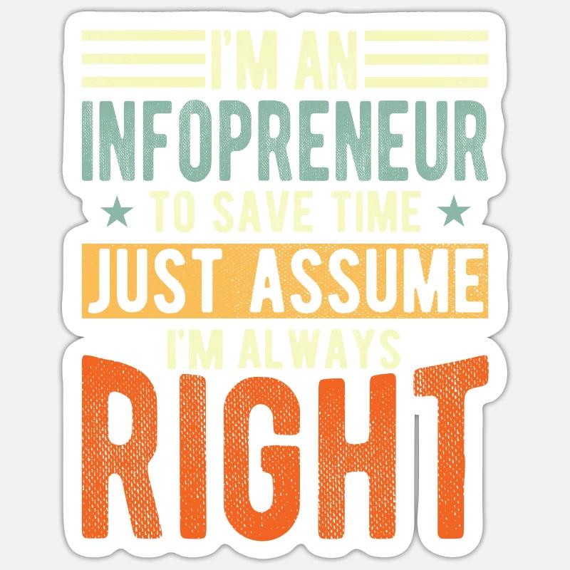 Infopreneur - Sticker taille S (10 x 10 cm) - blanc mat