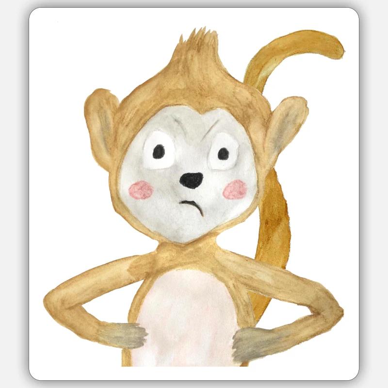 Dein wütender Brüllaffe - Sticker Größe S (10 x 10 cm) - Mattweiß