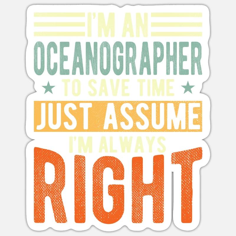 Oceanographer - Sticker size S (10 x 10 cm) - white matte
