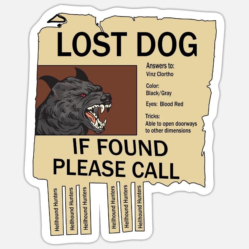 Hellhound disparu Sticker taille S (10 x 10 cm)