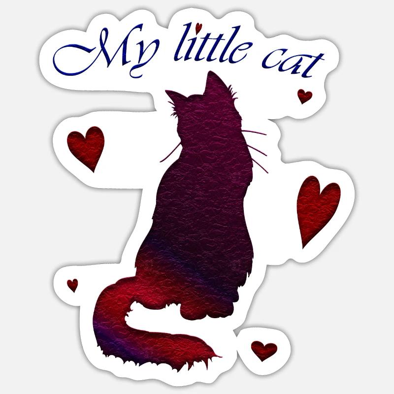 Mon petit chat - Sticker taille S (10 x 10 cm) - blanc mat