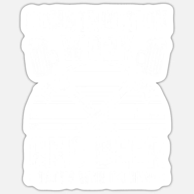 Bauarbeiter Bier - Sticker Größe S (10 x 10 cm) - Mattweiß
