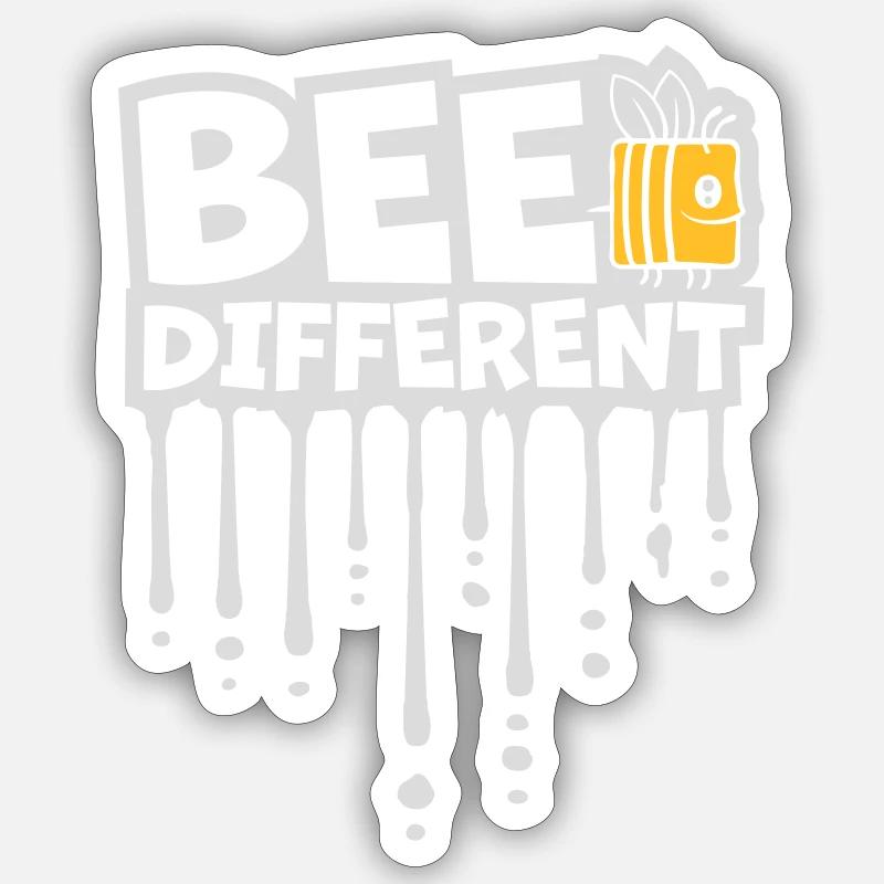 bee different Spruch Zitat Sticker Größe S (10 x 10 cm)