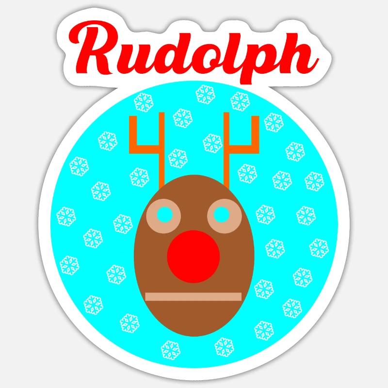 Rudolph - Sticker size S (10 x 10 cm) - white matte