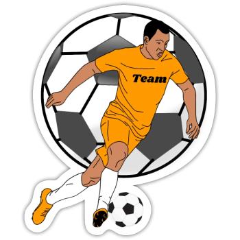 Teamgeist im Orangentrikot - Sticker Größe S (10 x 10 cm) - Mattweiß - Vorne