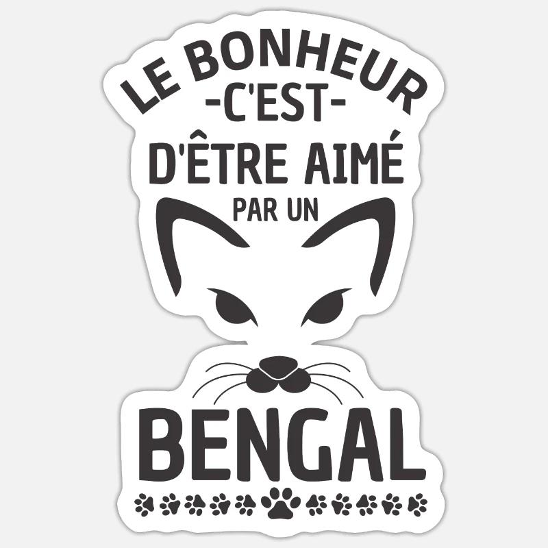 chat Bengal Sticker taille S (10 x 10 cm)
