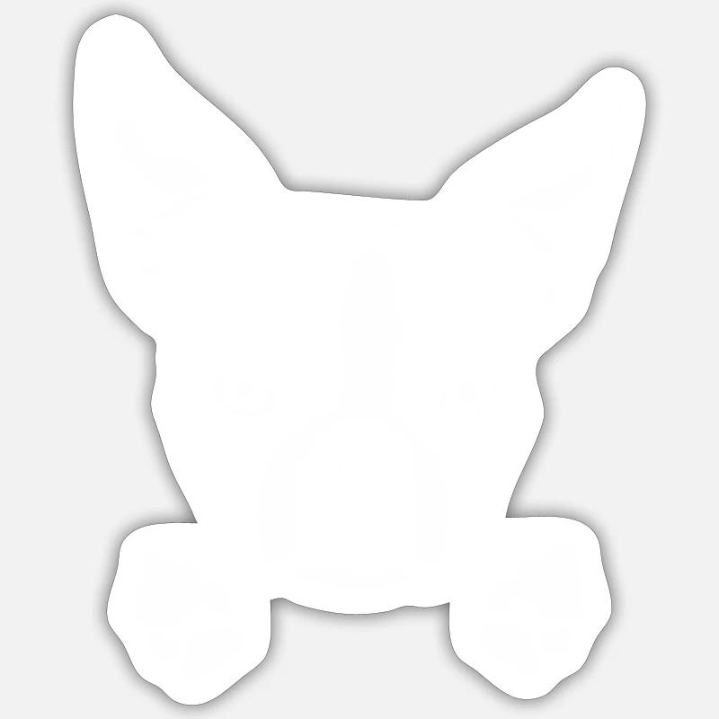 Boston Terrier - Sticker Größe S (10 x 10 cm) - Mattweiß