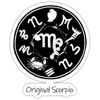 Sternzeichen Skorpion 001 schwarz - Sticker Größe S (10 x 10 cm) - Mattweiß - Vorne