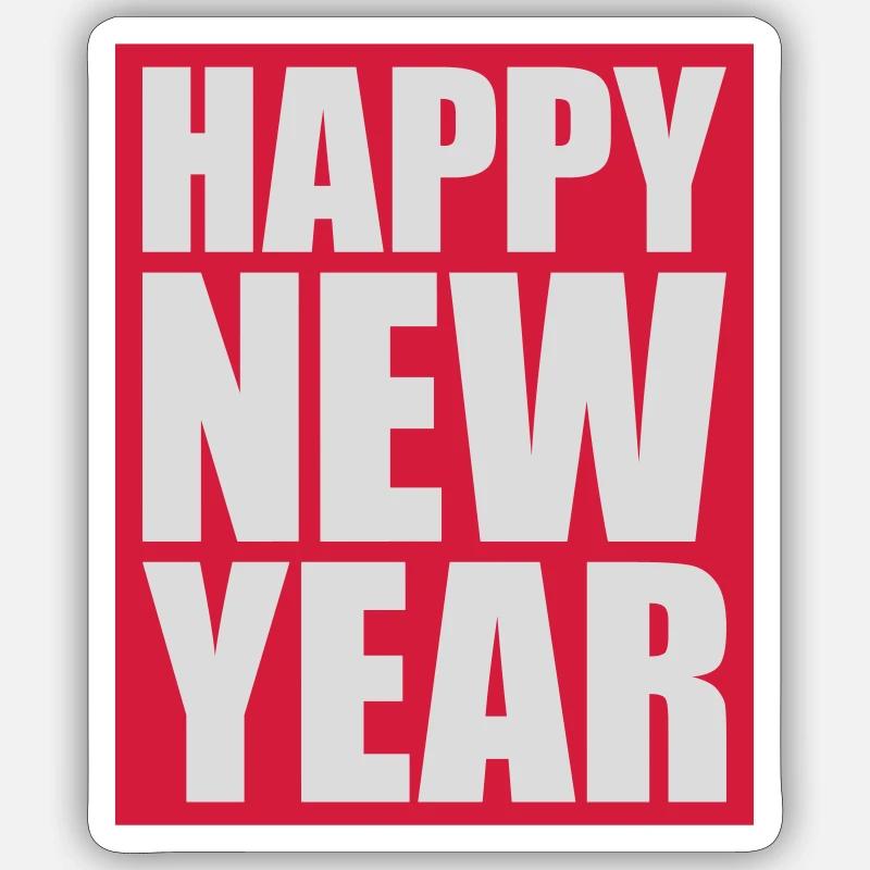 Citation Bonne année - Sticker taille S (10 x 10 cm) - blanc mat
