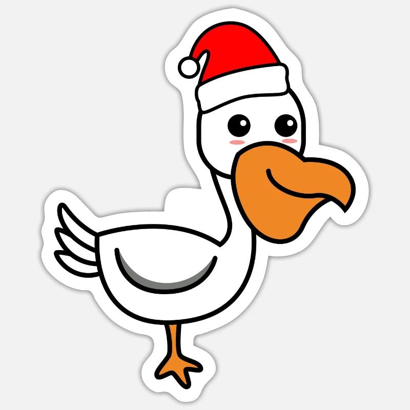 Pelikan Comic Noël Noël - Sticker taille S (10 x 10 cm) - blanc mat