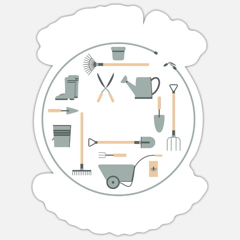 Jardinage 1 - Sticker taille S (10 x 10 cm) - blanc mat