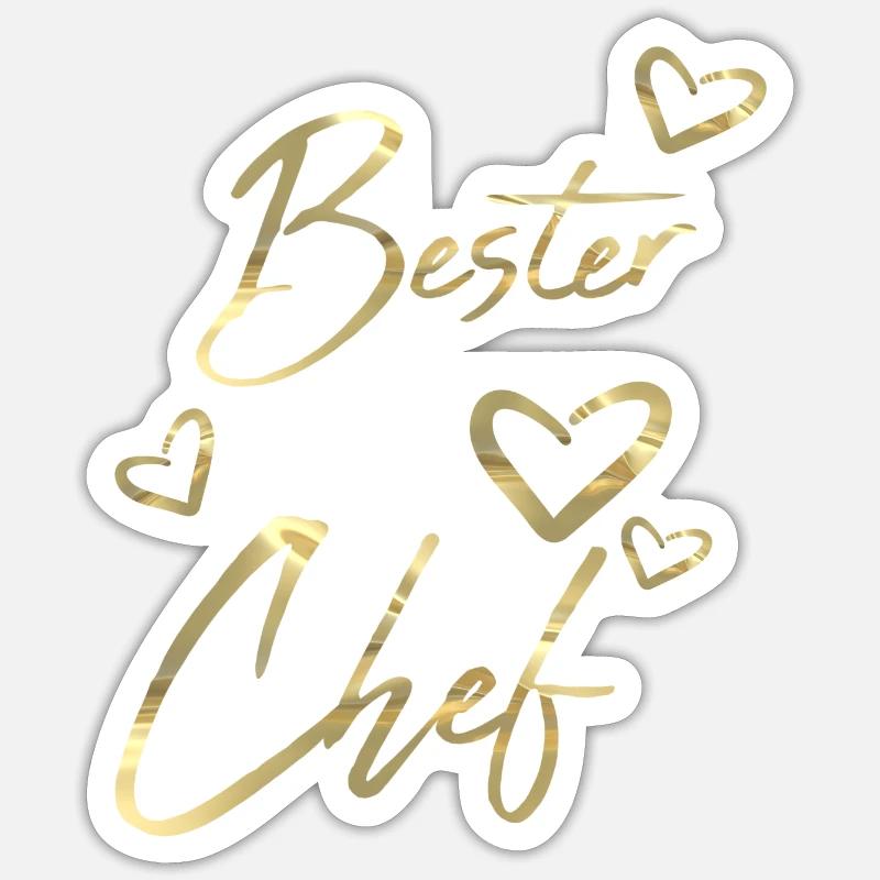 Meilleur chef - Sticker taille S (10 x 10 cm) - blanc mat