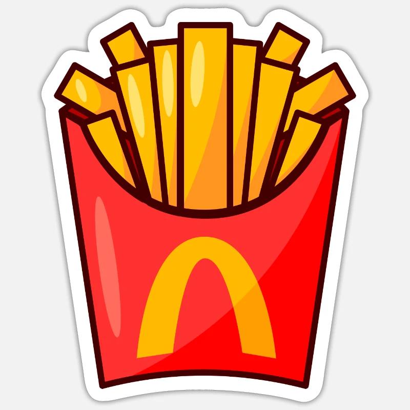Frites - Sticker taille S (10 x 10 cm) - blanc mat