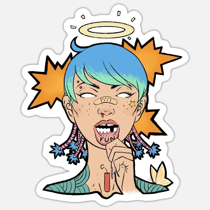 FUN - Sticker size S (10 x 10 cm) - white matte