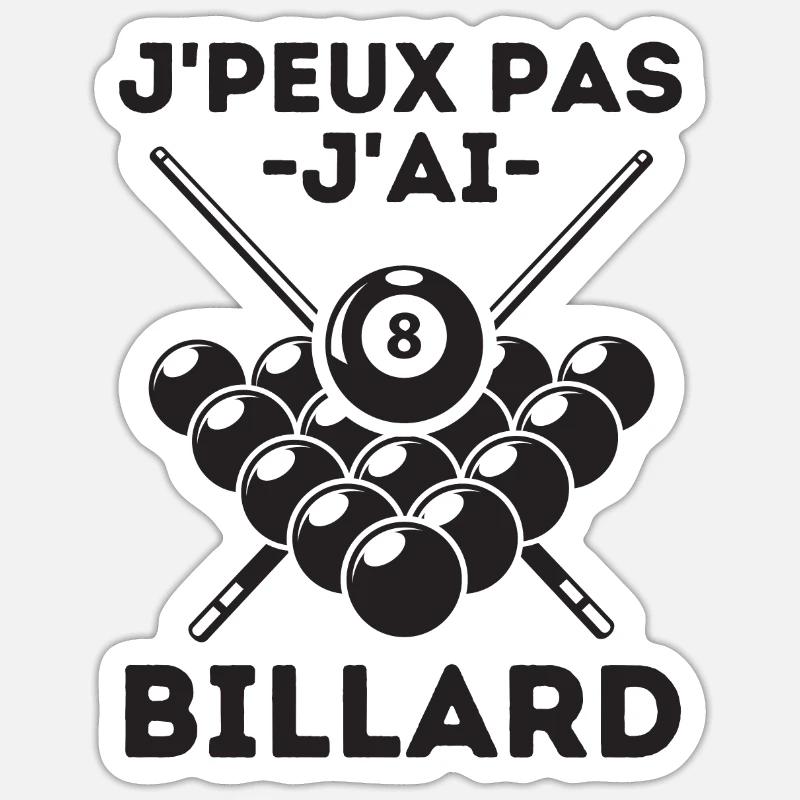 Billard 2 - Sticker taille S (10 x 10 cm) - blanc mat