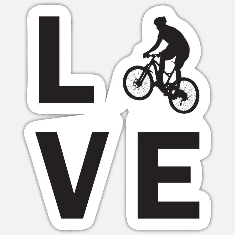 J’adore les motards - Sticker taille S (10 x 10 cm) - blanc mat