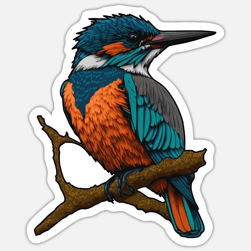 Eisvogel Sticker Größe S (10 x 10 cm)
