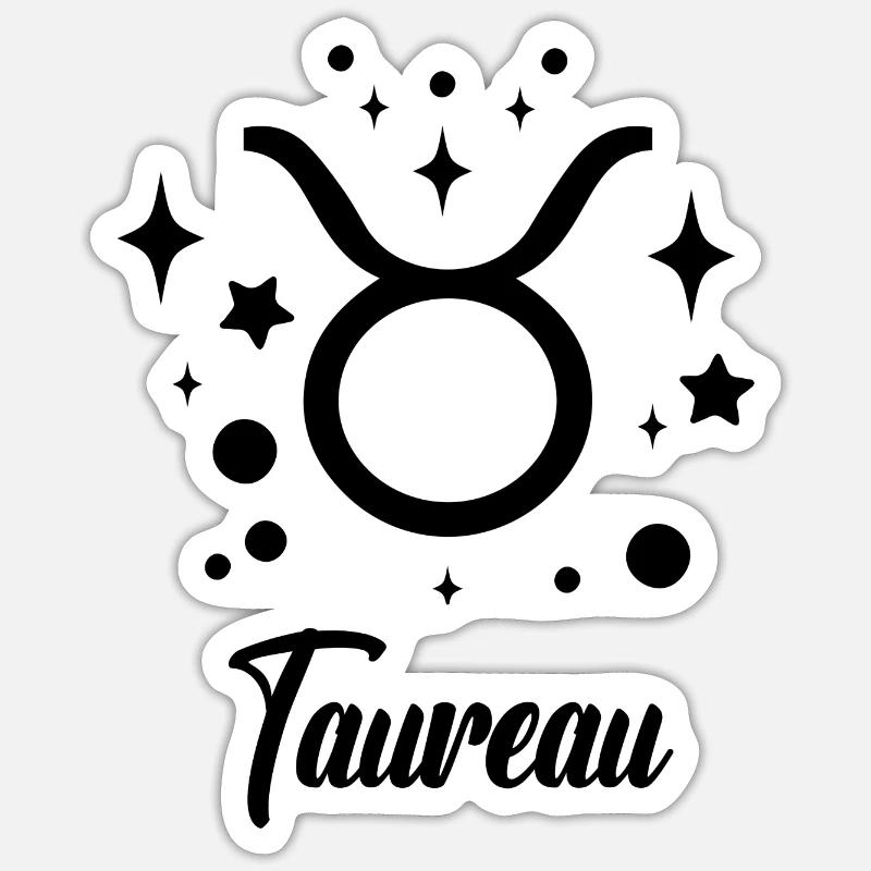 taureau - Sticker taille S (10 x 10 cm) - blanc mat