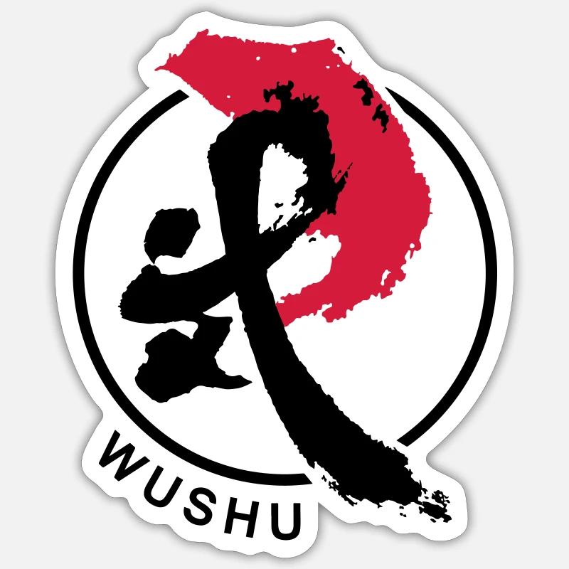 Sanda Wushu - Sticker Größe S (10 x 10 cm) - Mattweiß