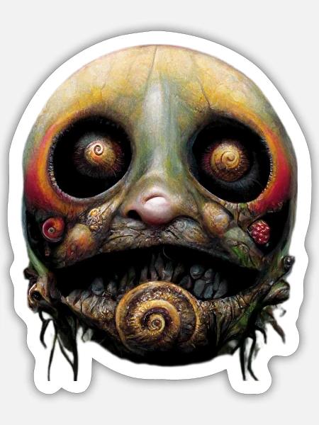 Snailface - Sticker Größe S (10 x 10 cm) - Mattweiß