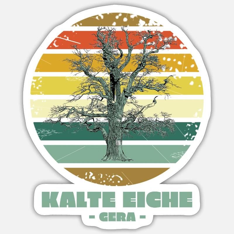 Ostthüringen Merch - Geras Kalte Eiche Sticker Größe S (10 x 10 cm)