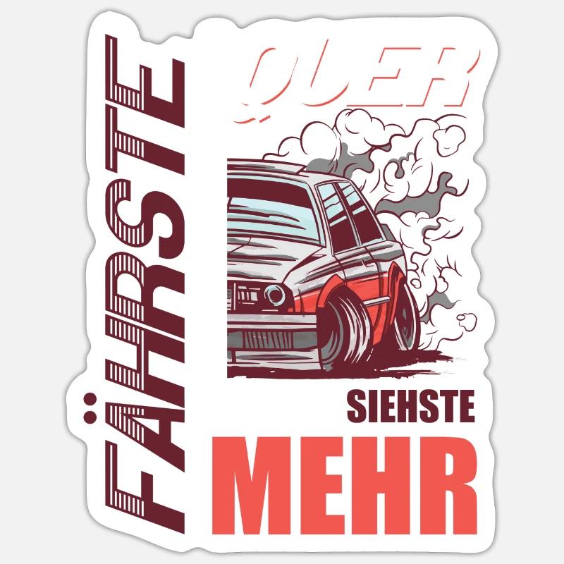 Fährste Quer siehste Mehr Sticker Größe S (10 x 10 cm)