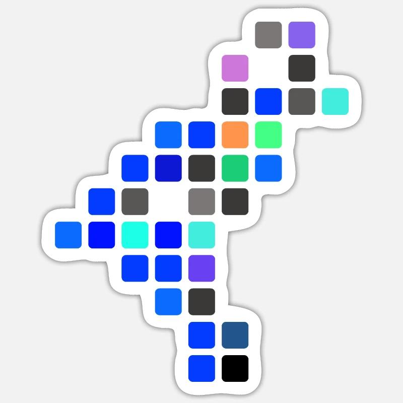 Decoration pattern - square sequin style. - Sticker size S (10 x 10 cm) - white matte