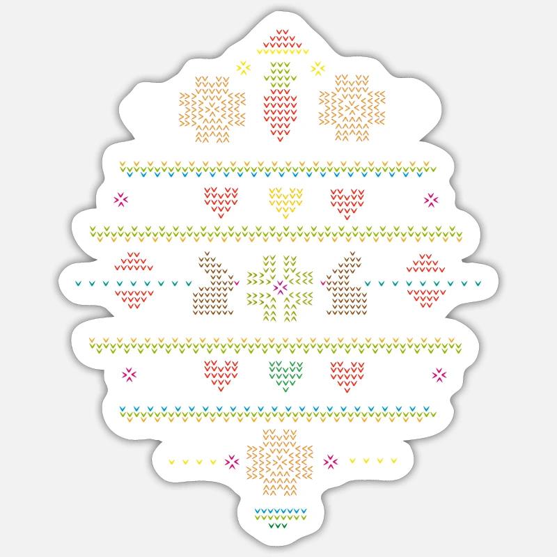 Easter motifs in knitting pattern style for Easter Sticker size S (10 x 10 cm)