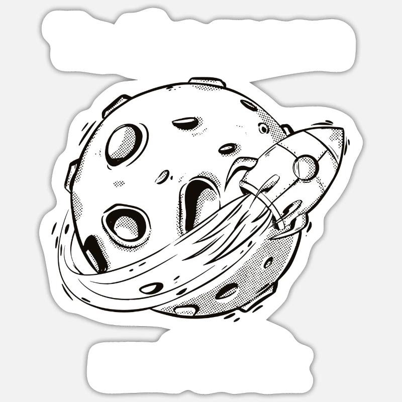 To The Moon & Back Retro Outer Space Designs Sticker Größe S (10 x 10 cm)