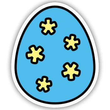 Oeuf de Pâques coloré - Sticker taille S (10 x 10 cm) - blanc mat - Devant