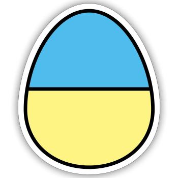 Oeuf de Pâques coloré - Sticker taille S (10 x 10 cm) - blanc mat - Devant