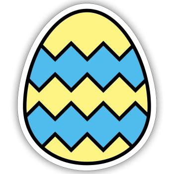 Oeuf de Pâques dentelé - Sticker taille S (10 x 10 cm) - blanc mat - Devant