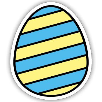 Oeuf de Pâques coloré - Sticker taille S (10 x 10 cm) - blanc mat - Devant