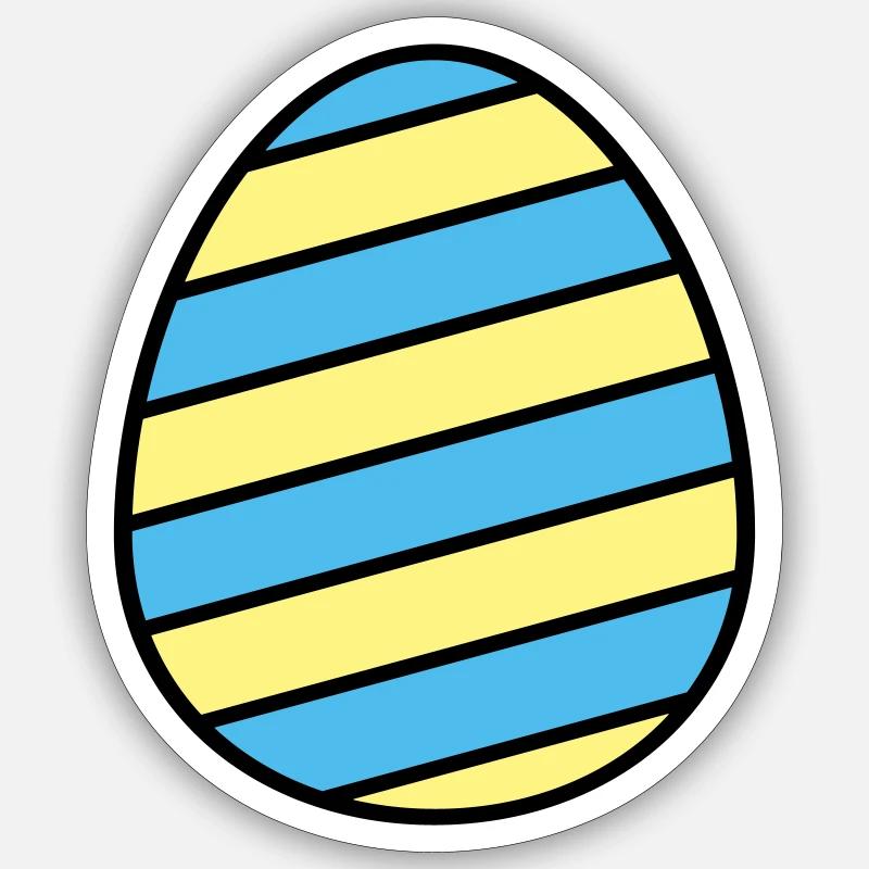 Osterei farbenfroh - Sticker Größe S (10 x 10 cm) - Mattweiß
