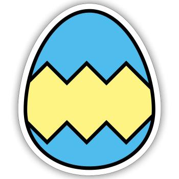 Oeuf de Pâques coloré - Sticker taille S (10 x 10 cm) - blanc mat - Devant